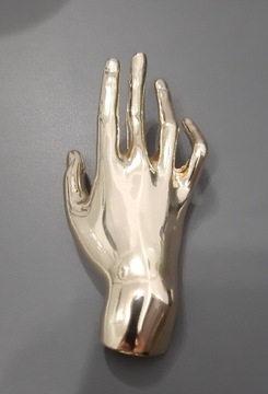 Broszka duża dłoń ręka kolor złoty retro vintage