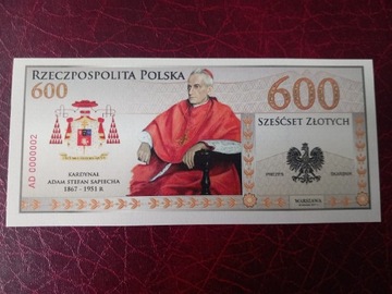 Banknot kolekcjonerski  600 zlotych