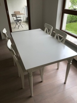 Stół Ingatorp IKEA 155/215cm + 4 Krzesła Ingolf IK