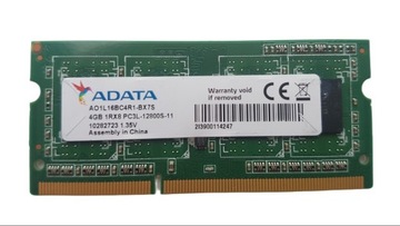 Pamięć Adata 4GB A01L16BC41R-BX7S PC3L-1280S-11