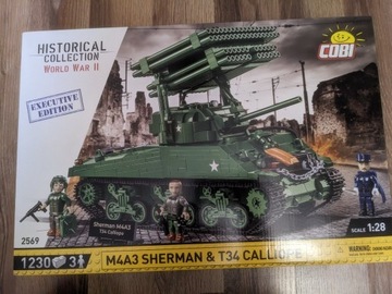 NOWY Zestaw COBI 2569 M4A3 & T34 CALLIOPE