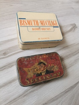 Stare puszki vintage pudełeczki metalowe Tytoń 
