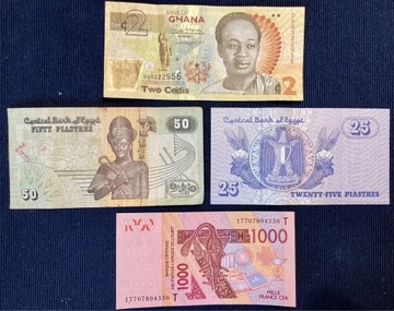 Zestaw 4 banknotów Afryka