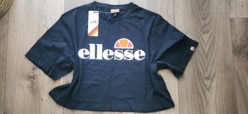 ellesse krótki t-shirt crop top koszulka czarna XL