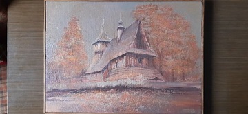 Obraz olejny na płótnie - kościół w Dębnie
