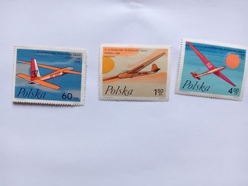3 znaczki z serii szybowce 1968