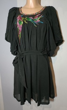 Sukienka czarna jedwabna M. Williams 100%silk XS S