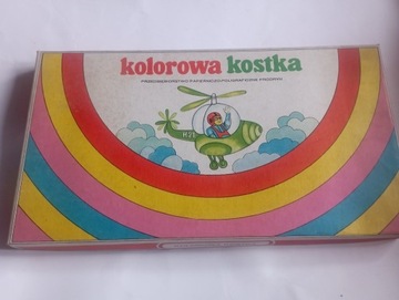 Gra planszowa kolorowa kostka prl