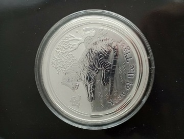 Unikatowa moneta 30 dolarów srebrna 2010 Tygrys