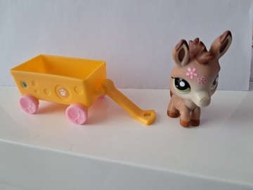 Littlest Pet Shop LPS osiołek z wagonikiem