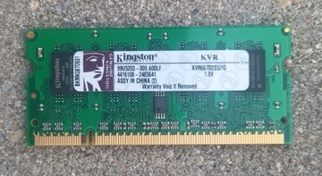 Pamięć RAM do laptopa Kingston 1 GB DDR-2 667