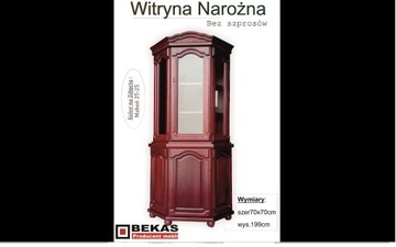 Witryna Narożna 70 ` Dąb Wenge Mahoń Orzech Bekas 