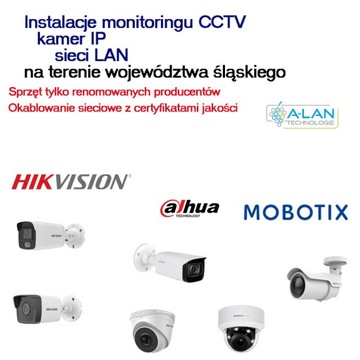 Instalacja monitoring CCTV kamery IP sieci LAN