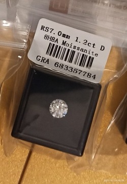 Kamień Moissanite 7,0mm, kolo D, certyfik OKAZJA! 