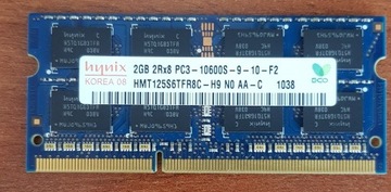 RAM 2GB DDR3 PC3-10600 1333 MHz SODIMM hynix