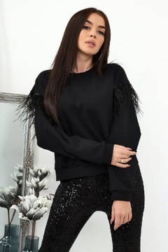 Bluza dresowa damska Glam pióra oversize nowość