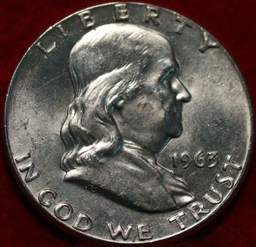  50 centów -Franklin Half Dollar 1963 -menniczy  