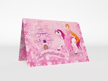 Zaproszenia+koperta GRATIS różowa księżniczka