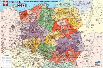 Podkładka na biurko Mapa Polski z kodami 38cmx58cm
