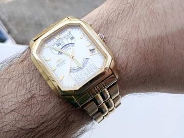 Niespotykany zegarek orient kostka złoty japoński