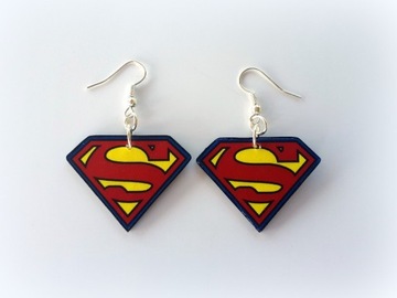 Kolczyki Superman superbohater rękodzieło prezent