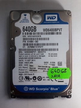 Dysk twardy 2,5"   WD Scorpio Blue 640GB