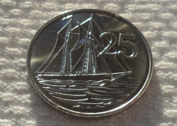 Kajmany Elżbieta II 25 centów 2002 Szkuner "Kirk B