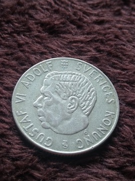 Szwecja 1 korona 1954 Gustaf Adolf srebro