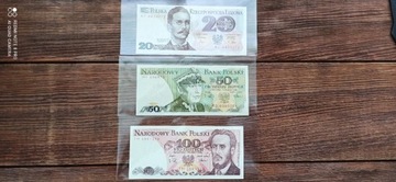 Zestaw banknotów z lat 80 w stanie bankowym - UNC
