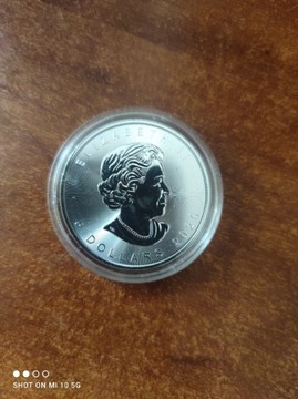 Srebrna moneta bulionowa kanadyjski liść klonowy
