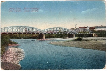 Pocztówka Nowy Sącz most kolejowy