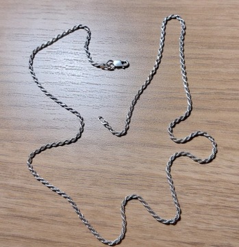 Łańcuszek srebrny 50cm splot lina/rope chain 