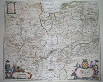 1635 oryginał MAPA KŁODZKO Glatz Dzierżoniów ŚLĄSK