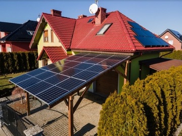 Wiata montaż Fotowoltaika HYBRYDA 5kW BANK ENERGII