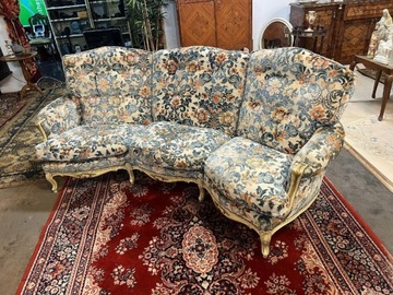 Kanapa sofa Vintage 3- osobowa zaokrąglona glamour