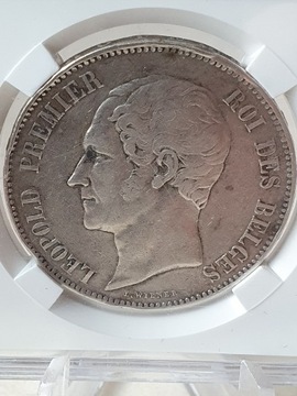 5 Franków Belgia  1851 r 