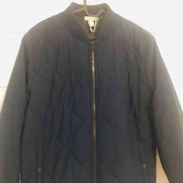 Granatowa Kurtka/Sweter Pikowany Bomber Lacoste