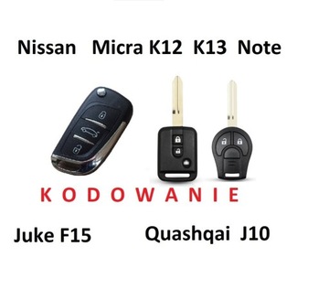 Kodowanie  kluczy Nissan Juke F15 Micra K13 