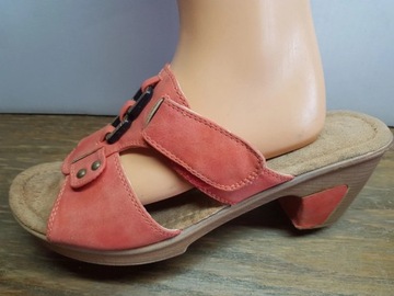 Skórzane damskie klapki sandały Laura Berg 41r.