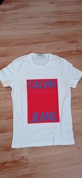 Calvin Klein Jeans koszulka biała M