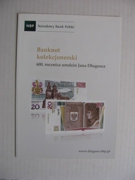 folder do banknotu 20 zł Jan Długosz