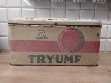 Stara ogromna puszka reklama MARGA TRYUMF 