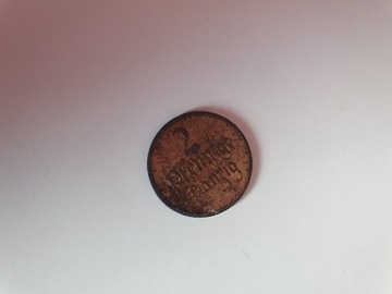 Moneta 2 fenigi gdańskie 2 pfennige danzig 1923
