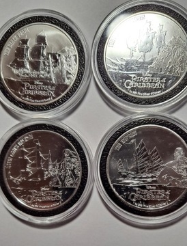 Piraci z Karaibów srebrne monety kolekcjonerskie 