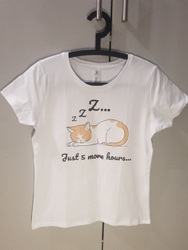 Koszulka z grafiką kota | M