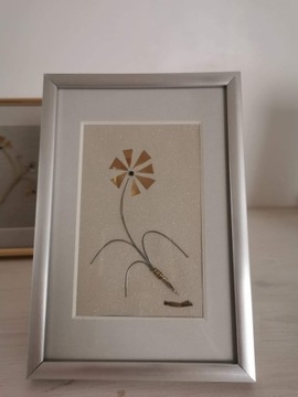 Obrazek ręcznie wykonany, metaloplastyka, kwiat