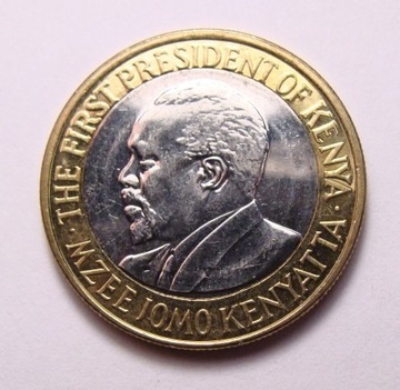 Kenia 10 szylings 2010 r. BIMETAL PIĘKNA!