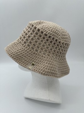 Nowy letni Cappuccino bucket hat a’la Prada Handmade by Cute Peony
