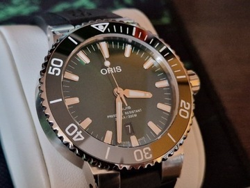 Nowy zegarek Oris Aquis zielony.
