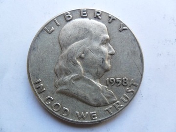 half dollar Franklin 1958